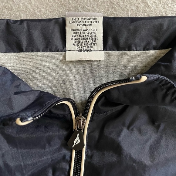 Cheetah Brand Men’s Large Windbreaker Jacket Navy Blue Green Full Zip Retro 90s - Picture 4 of 7